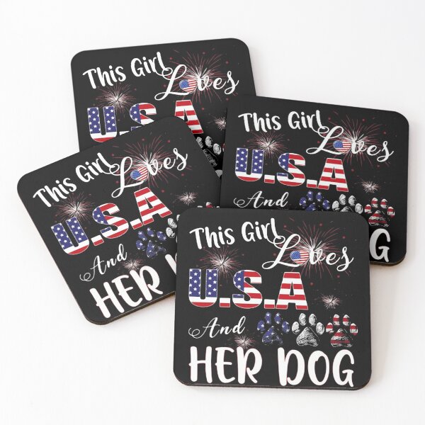 Item preview, THIS GIRL LOVES USA AND HER DOG 4TH OF JULY designed and sold by Balll130.