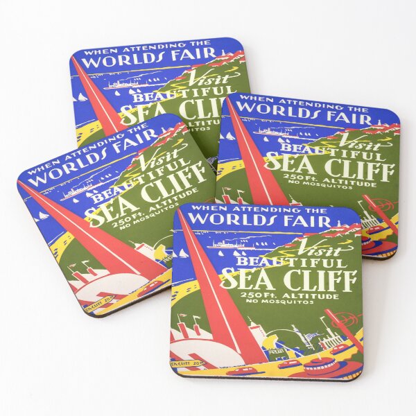 Item preview, Visit Sea Cliff Vintage Poster - Worlds Fair and Sea Cliff Restored Poster designed and sold by molamode.