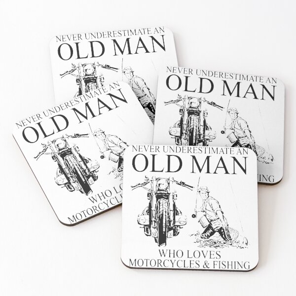 Item preview, OLD MAN WHO LOVES MOTORCYCLES AND FISHING designed and sold by Balll130.