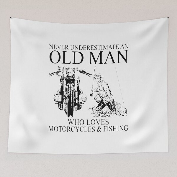 Item preview, OLD MAN WHO LOVES MOTORCYCLES AND FISHING designed and sold by Balll130.