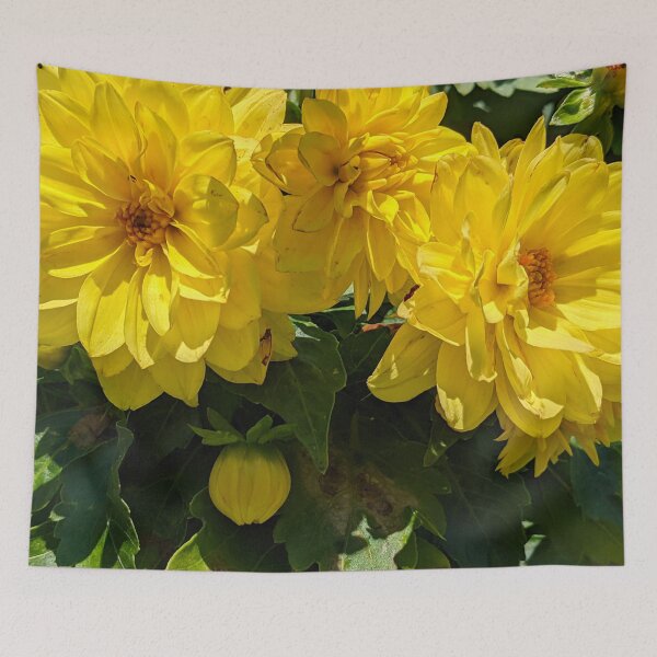 Item preview, Rustic Farmhouse Style Yellow Dahlia Flowers designed and sold by PrettyLittlePic.