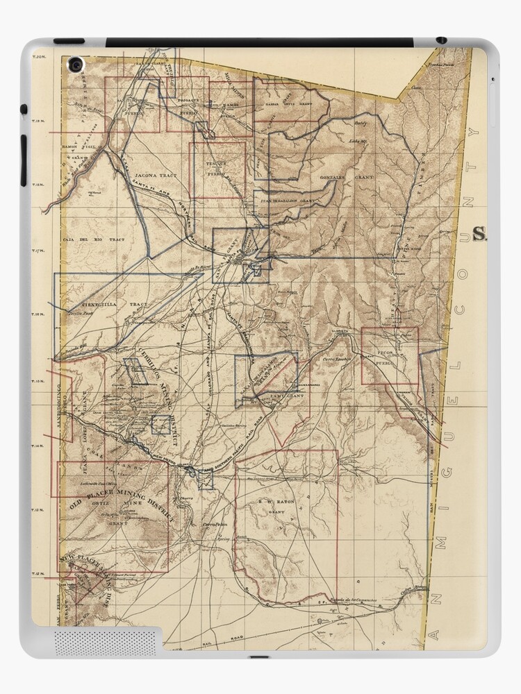 Santa Fe County Map Vintage Map Of Santa Fe County Nm (1883)" Ipad Case & Skin By Bravuramedia  | Redbubble