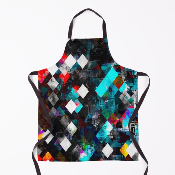 Item preview, geometric pixel square pattern abstract art in red blue pink designed and sold by Mrvell.
