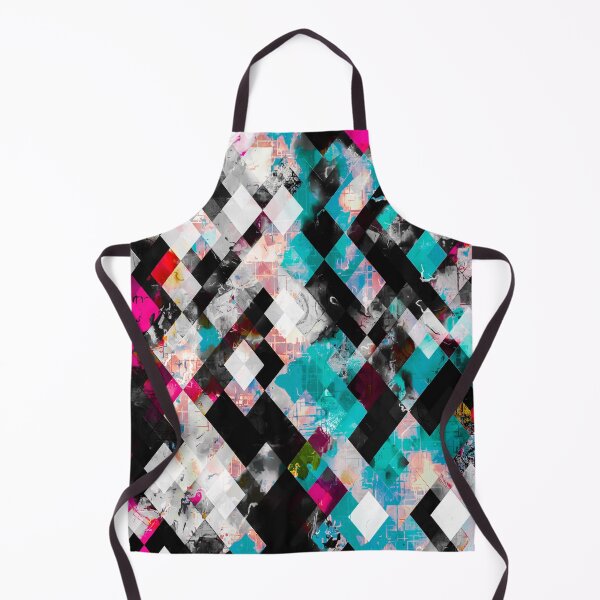 Item preview, geometric pixel square pattern abstract in pink blue black designed and sold by Mrvell.