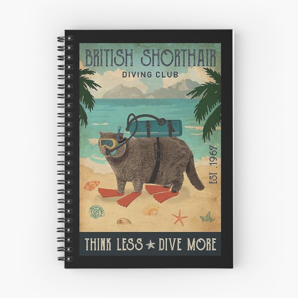 Item preview, Vintage Diving British Shorthair cat gift designed and sold by Douglafa.