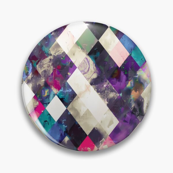 Item preview, geometric pixel square pattern abstract art in purple pink blue designed and sold by Mrvell.