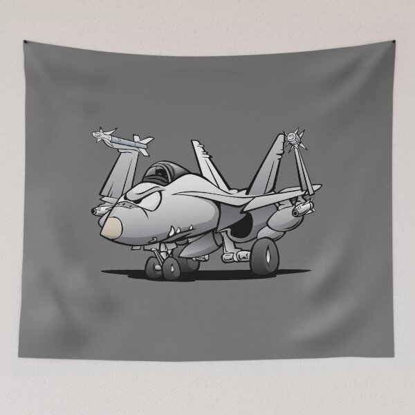 Item preview, F/A-18 Hornet Military Naval Fighter Jet Airplane Cartoon designed and sold by hobrath.