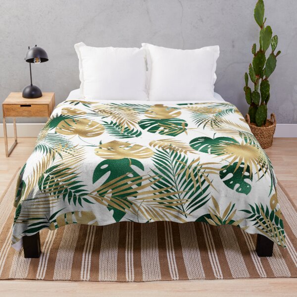 Item preview, Green And Gold Palm And Monstera Leaves designed and sold by FranzNCandy.