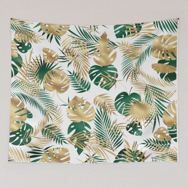 Item preview, Green And Gold Palm And Monstera Leaves  designed and sold by FranzNCandy.