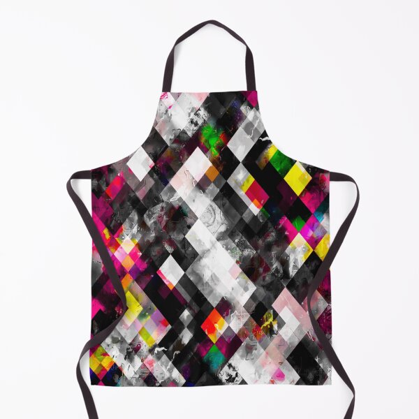 Item preview, geometric pixel square pattern abstract art in pink yellow green blue designed and sold by Mrvell.