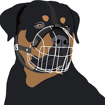 Artwork thumbnail, Muzzled Rottweiler  by Nonexistent Hummingbirds