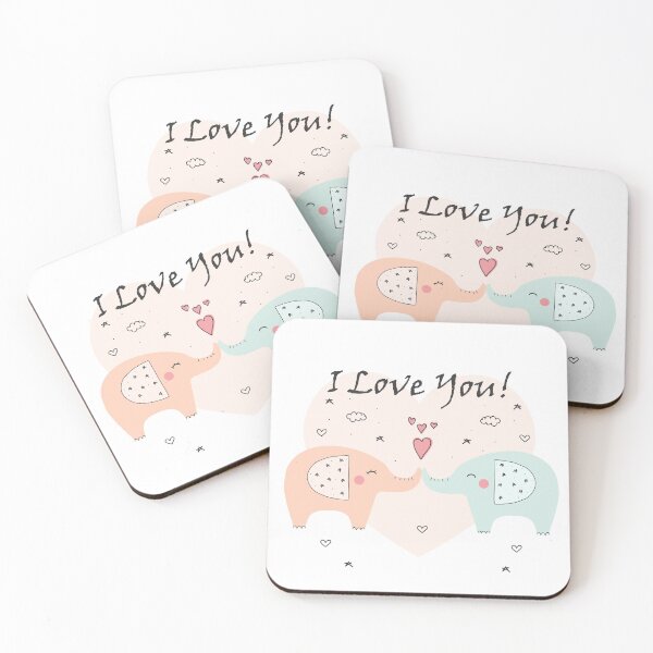 Item preview, cute simple valentine two elephants in love designed and sold by Sya Prints.