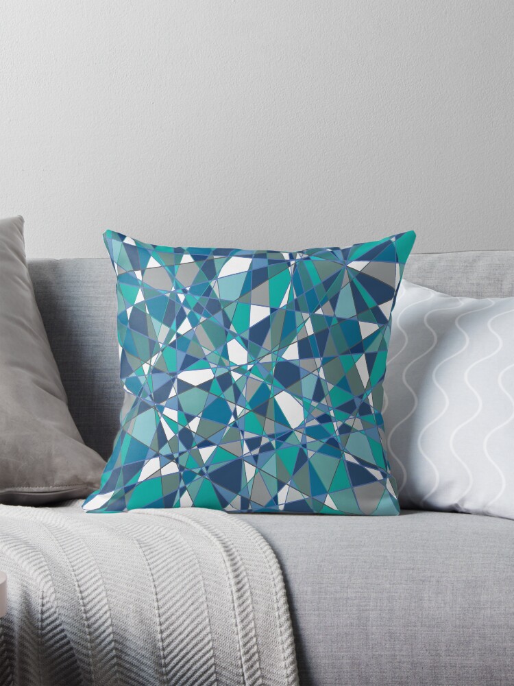 Geometric Teal and Grey Abstract