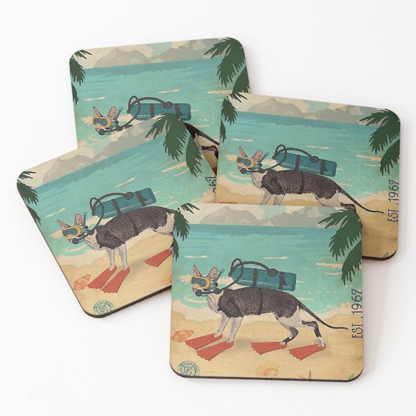Item preview, Cornish Rex cat gift Vintage Diving Club designed and sold by Douglafa.