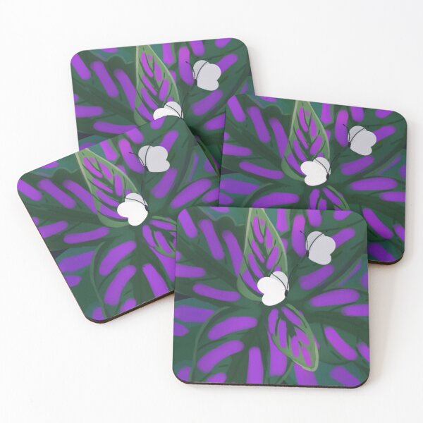 Item preview, Purple Exotic Plant and White Butterfly  designed and sold by Artistic  Touch.