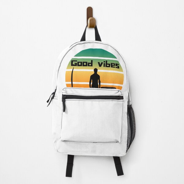 Item preview, Good Vibes - Surf BBQ Dog and surfboard scene designed and sold by SimplePlain.