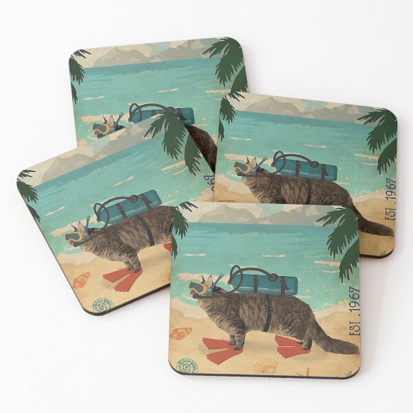 Item preview, Vintage Diving Club Maine Coon cat gift designed and sold by Douglafa.
