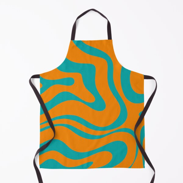 Item preview, Retro Modern Liquid Swirl Abstract Pattern Square in Orange and Turquoise Teal designed and sold by kierkegaard.