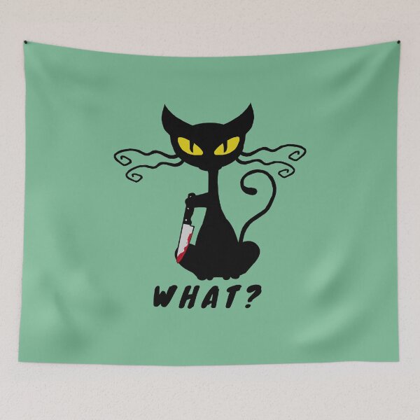 Item preview, Cat What? Murderous Black Cat With Knife  designed and sold by yoshra.