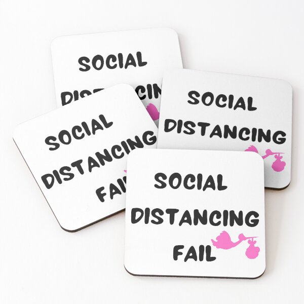 Item preview,  Social Distancing Fail Funny Cute Letter Print Pregnancy Announcement  designed and sold by Aura __Print.