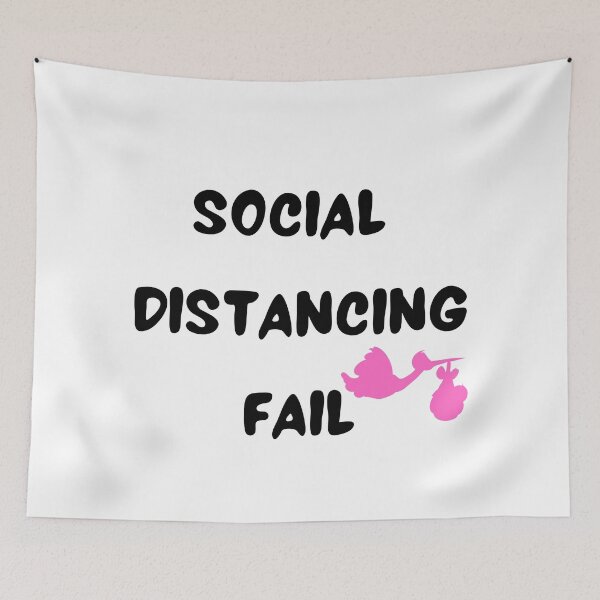 Item preview,  Social Distancing Fail Funny Cute Letter Print Pregnancy Announcement  designed and sold by Aura __Print.