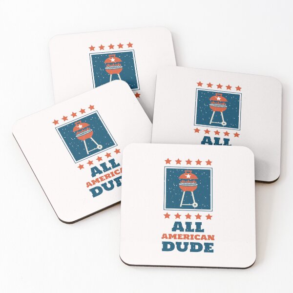 Item preview, Vintatge Retro All American Dude 4th of July patriotic barbeque grill design designed and sold by Evartdesign.