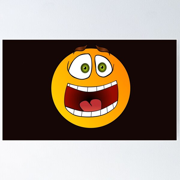 Loudly screaming emoji face, shocked emoticon in bad mood isolated scared  face expression. Vector frightened horror face expression crazy screaming  emoticon, shouting smiley with wide open mouth Stock Vector