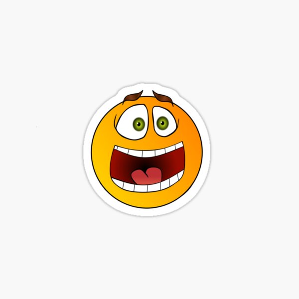 Scared Funny Face Cartoon Emoji - Funny Face - Sticker