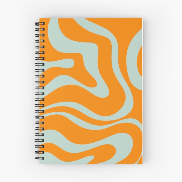 Item preview, Retro Modern Liquid Swirl Abstract Pattern Square in Orange and Aqua designed and sold by kierkegaard.