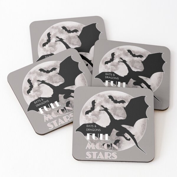Item preview, Bats and Dragons in a Full Moon Night designed and sold by Black Brigid.