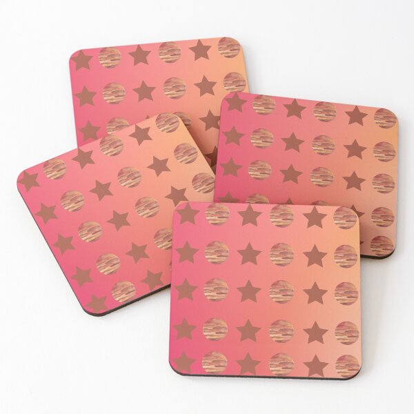 Item preview, Orange Star and Planet Jupiter Pattern Set in Gradient Red/Orange Sky designed and sold by ShaunSandhu.
