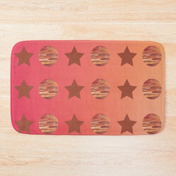 Item preview, Orange Star and Planet Jupiter Pattern Set in Gradient Red/Orange Sky designed and sold by ShaunSandhu.