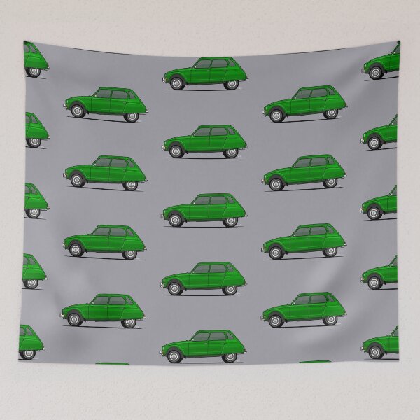 Item preview, Cit roen Dyane single side view illustration - Green designed and sold by RJWautographics.