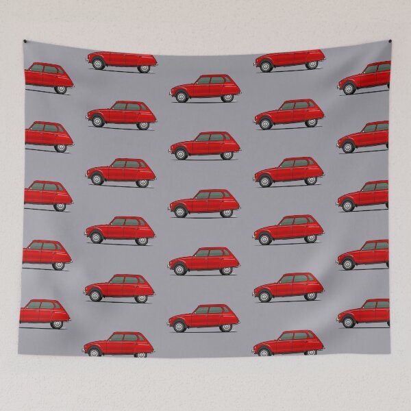 Item preview, Citron Dyane single side view illustration - Red designed and sold by RJWautographics.