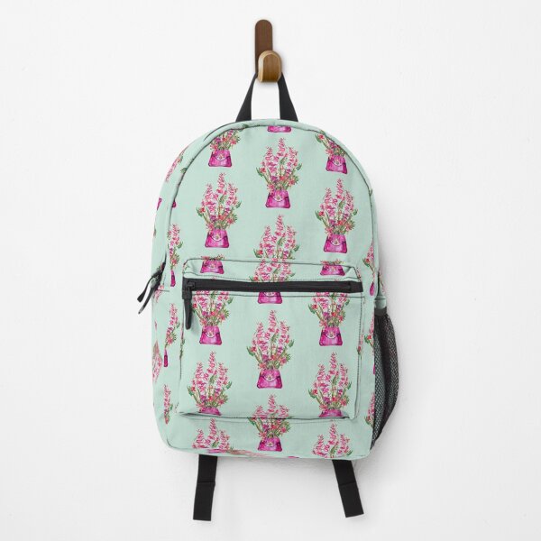 Item preview, Pink Bleeding hearts and pink bag, vintage flowers, watercolor designed and sold by IngaDesign.