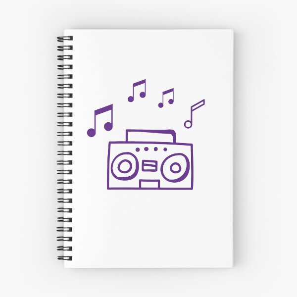 Item preview, Purple Boombox With Purple Glow Music Notes - Purple Girly Purple Glow Music Notes designed and sold by Funwithmusic.
