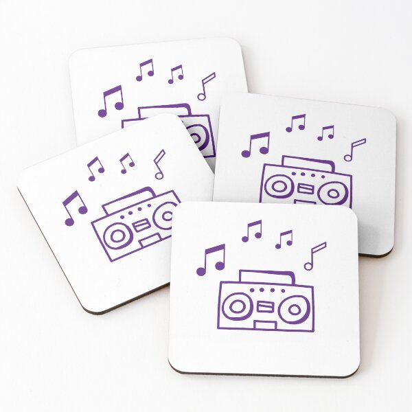 Item preview, Purple Boombox With Purple Glow Music Notes - Purple Girly Purple Glow Music Notes designed and sold by Funwithmusic.