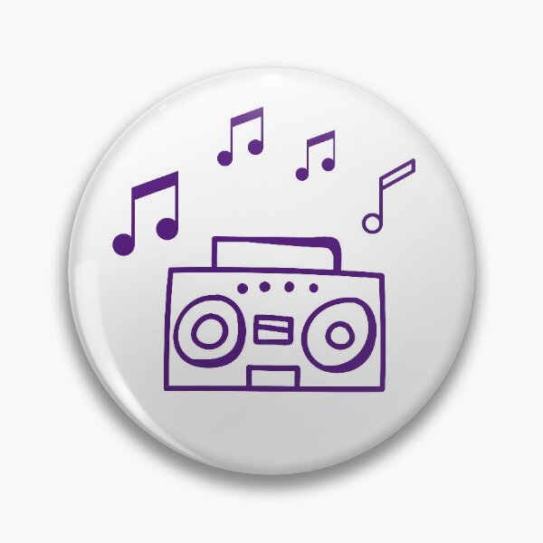 Item preview, Purple Boombox With Purple Glow Music Notes - Purple Girly Purple Glow Music Notes designed and sold by Funwithmusic.