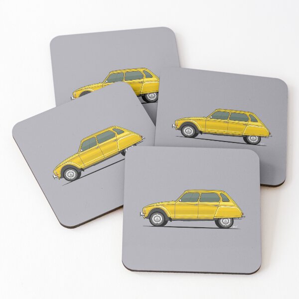 Item preview, Cit roen Dyane single side view illustration - Yellow designed and sold by RJWautographics.