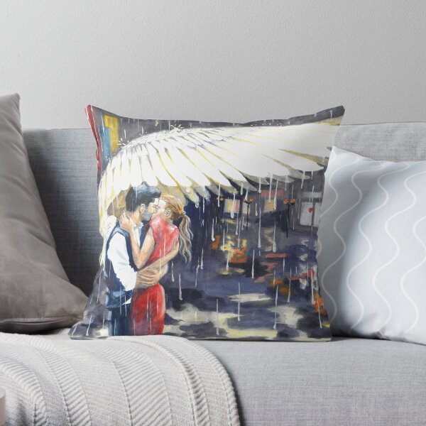 Deckerstar - feathery shelter from the rain Throw Pillow