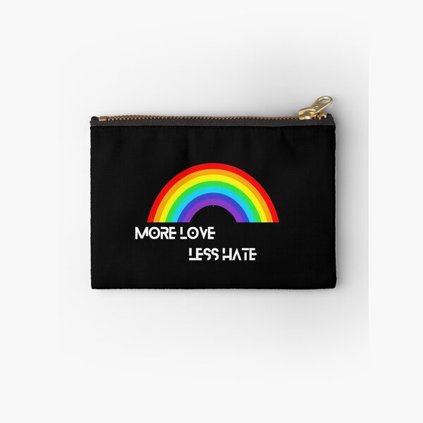 Item preview, MORE LOVE LESS HATE RAINBOW (Plain black background)  designed and sold by NATHYSCREATION.