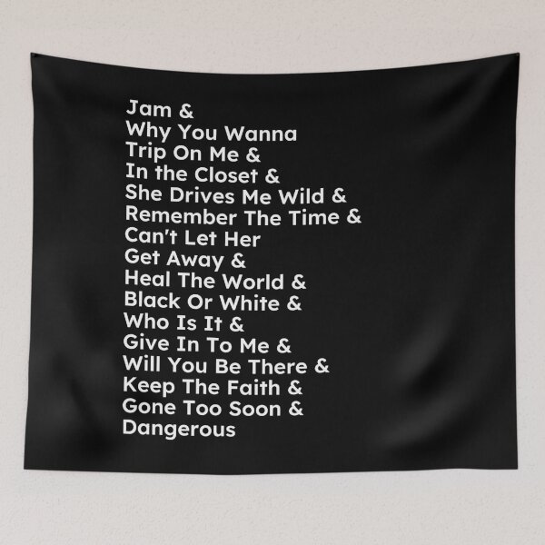 Item preview, Dangerous Album Song List designed and sold by loganferret.