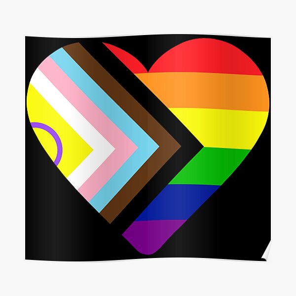 2021 Intersex Inclusive Progress Pride Flag Heart Poster By Nyxfn