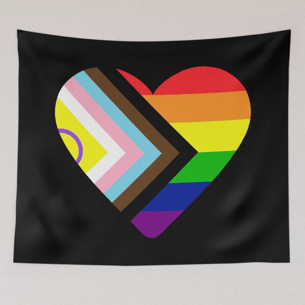 Item preview, 2021 Intersex-Inclusive Progress Pride Flag Heart designed and sold by NYXFN.