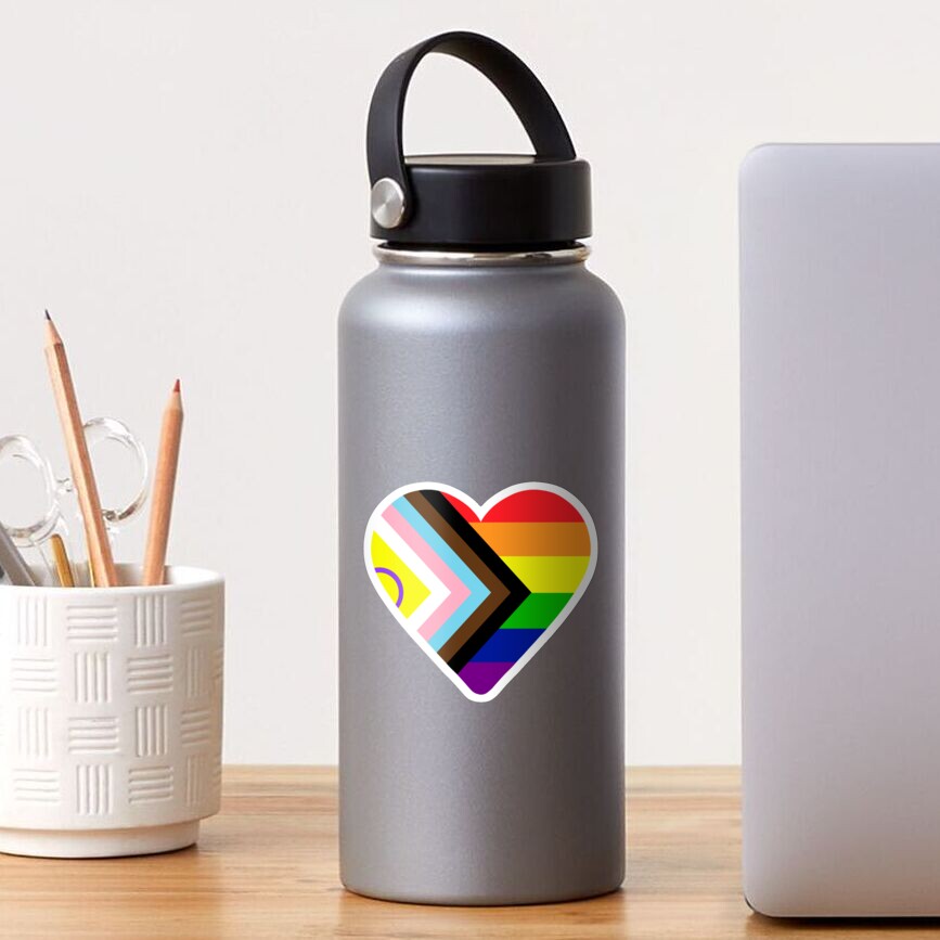 Intersex Inclusive Progress Pride Flag Heart Sticker For Sale By