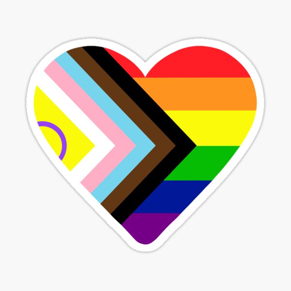 2021 Intersex-Inclusive Progress Pride Flag Heart Sticker
