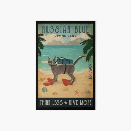 Artikel-Vorschau von Vintage Diving Club Russian Blue Katzengeschenk, designt und verkauft von Douglafa.