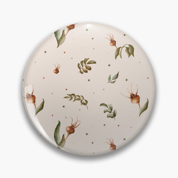 Item preview, Beautiful watercolor floral seamless pattern with brown rosehips, green leaves and dots on the beige background.  designed and sold by BananiLettering.