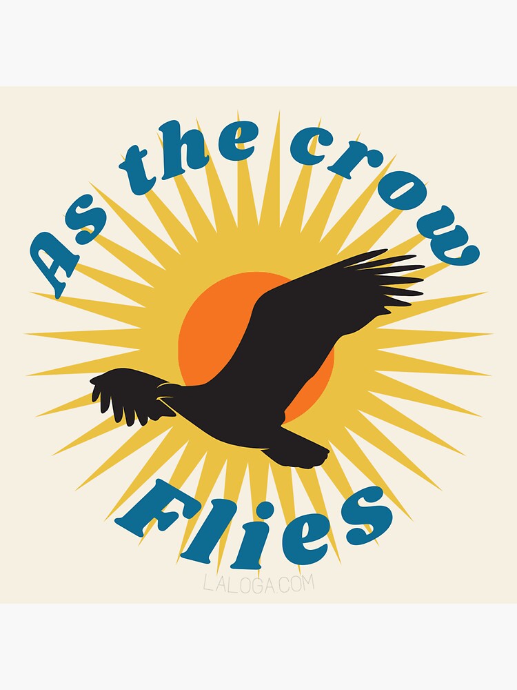 Thumbnail 3 of 3, Sticker, as the crow flies  designed and sold by laloga.