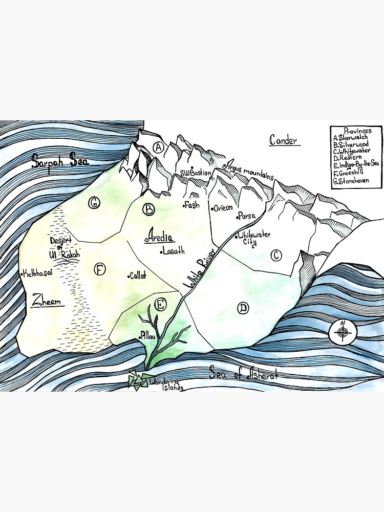 Thumbnail 3 of 3, Photographic Print, Map of Aredia & surrounding countries designed and sold by laloga.